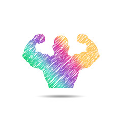Gym logo symbol. rainbow colors