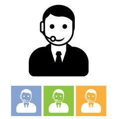 Customer support service - call center assistant icon
