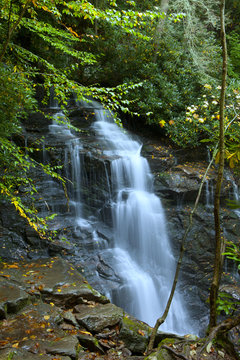 soco falls in the Great Smoky mountains of North Carolina and Tennessee