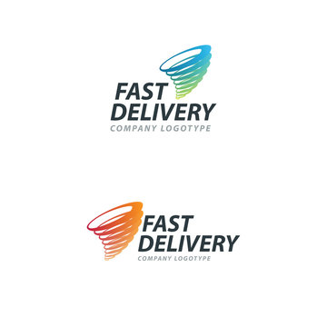 Delivery company logo. Tornado logotype.