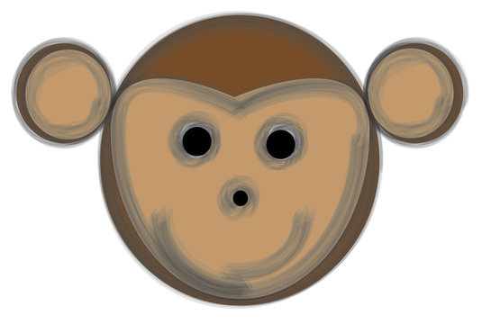 cute monkey drawing face