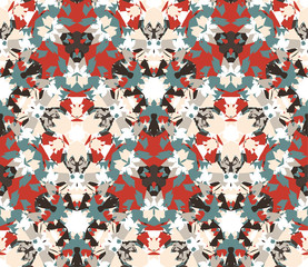 Vintage seamless pattern. Seamless pattern composed of color abstract elements located on white background.