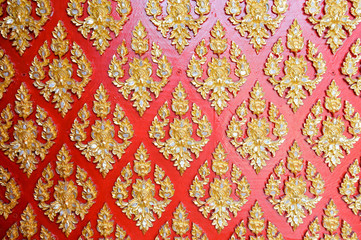 Thailand art pattern of Temple wall