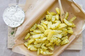 Potatoes and dressing 2
Cooked potatoes and dressing, ready to eat food