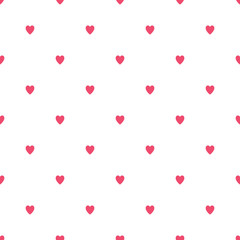 Seamless geometric pattern with hearts. Vector repeating texture