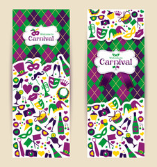 Bright vector carnival banners and Welcome to Carnival