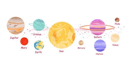 Solar System Icon Flat Design Style © robu_s