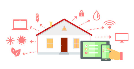 Smart House Concept Icon Flat Design