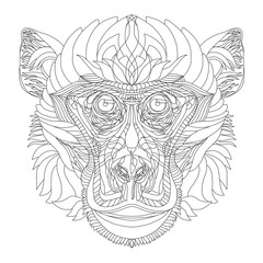 Fototapeta premium Vector hand drawn monkey. Symbol of 2016 new year.