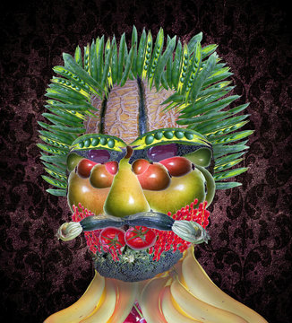 vegetable man portrait arcimboldo style