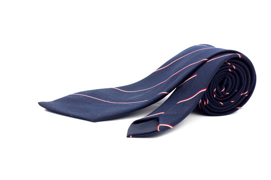 Blue Necktie On White Background