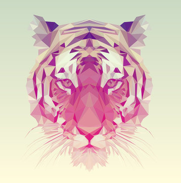 Polygonal Tiger Graphic Design. 