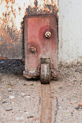 Steel wheel old Rust door
