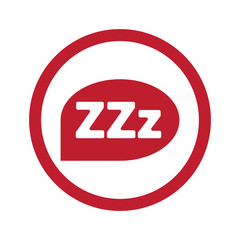 Flat red Sleep icon in circle on white