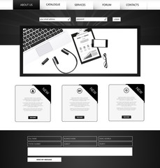 Website template for business presentation, with high detailed elements
