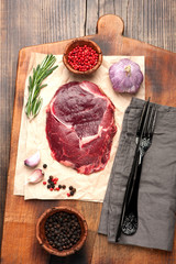 Ribeye steak on a cutting board