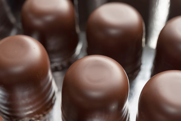 Box with chocolate marshmallow in row for sale