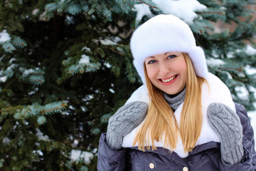 Young woman winter portrait