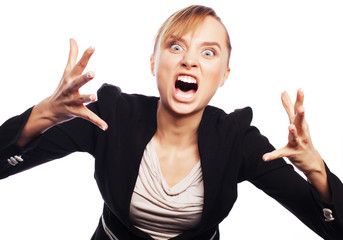 angry screaming businesswoman