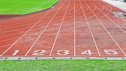 Lane athletics track number 1-5.