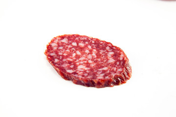 salami isolated on a white background