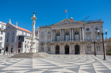Praca do Municipio (Municipal square) in Lisbon - obrazy, fototapety, plakaty