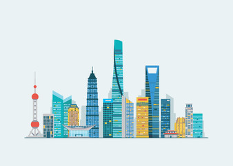 Shanghai abstract skyline
