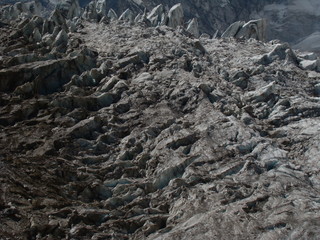 Seracs in Caucasian mountains