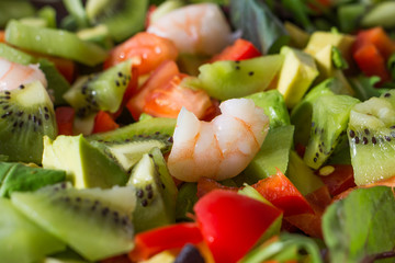salade composée crevettes avocats kiwis