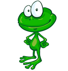 fun frog cartoon on white background