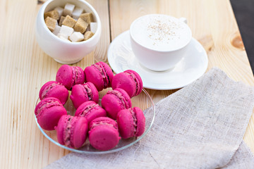 Colorful traditional French Makarons