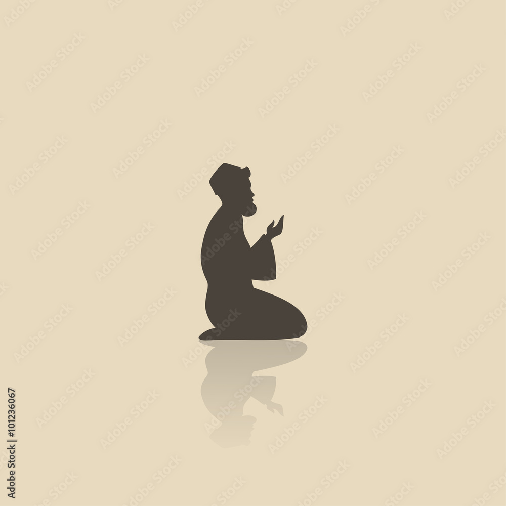 Wall mural Muslim praying symbol 