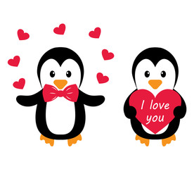 penguins and heart