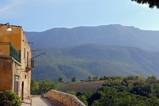 View of the ancient town - Corfinio, L'Aquila, in the region of Abruzzo - Italy