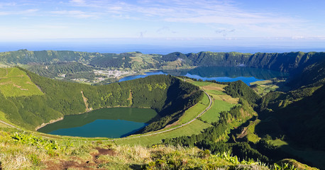 View to lagoons of Sete Cidades on Azores