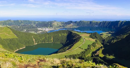 Fotobehang View to lagoons of Sete Cidades on Azores © manfredbohn