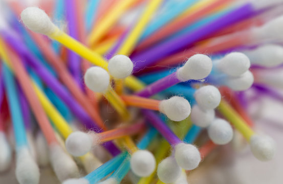 Bulk Of Q Tips. Macro Shot.