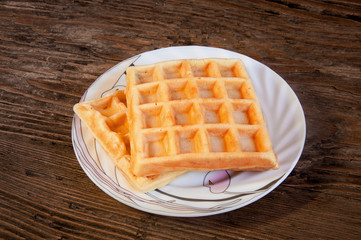 Belgian waffles on a plate