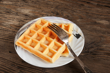 Belgian waffles on a plate