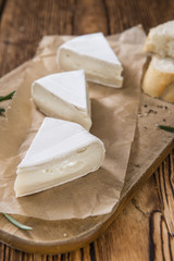 Pieces of creamy Camembert
