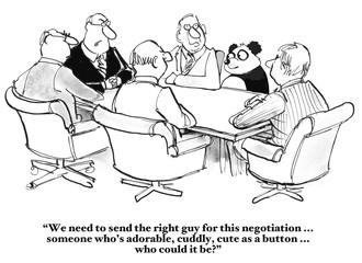 Obraz premium The company must send someone cute, cuddly and adorable, the panda, to the negotiation. 