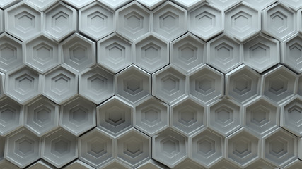 3d background platte made of randomly rotated sixgon pattern elements
