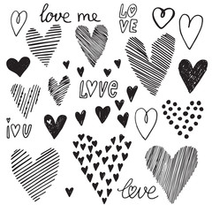 Heart set, vector icons for your design. Can be used for wedding invitation, card for Valentine's Day or card about love.