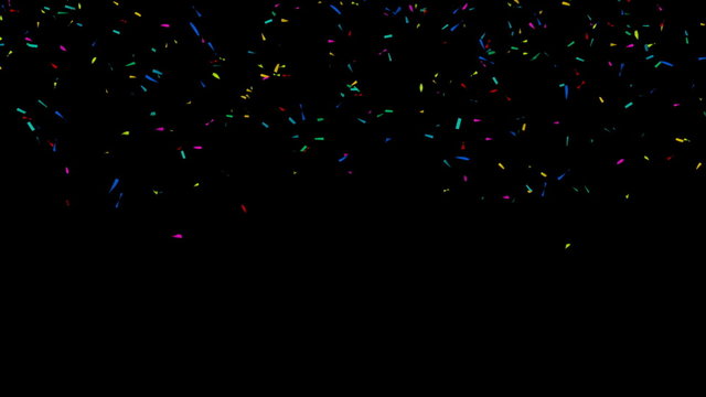 Colorful Confetti Video - Slow Motion - Alpha Channel
