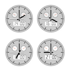 A set of movements and watches in different versions