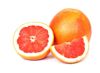 Grapefruit, white background