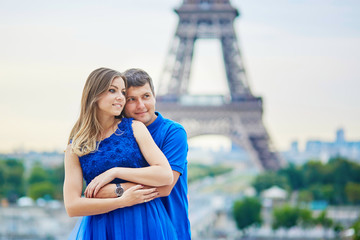 Beautiful young dating couple in Paris