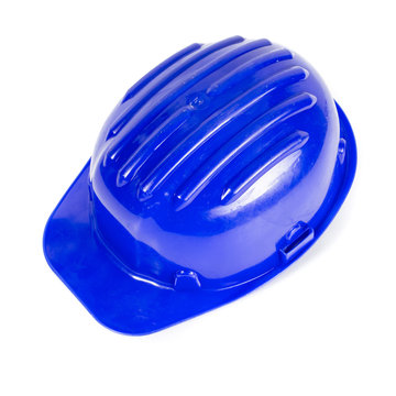 blue hard hat - isolated