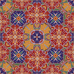 Seamless pattern from colorful Moroccan tiles, ornaments. Can be used for wallpaper, pattern fills, web page background,surface textures.