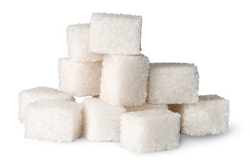 Pile of white sugar cubes